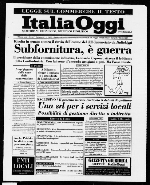 Italia oggi : quotidiano di economia finanza e politica